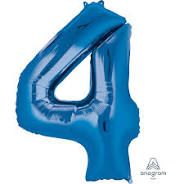 34" Blue Number Mylar - #4