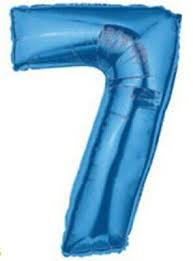 34" Blue Number - 7