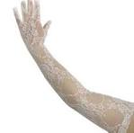 23" Lace Gloves - White