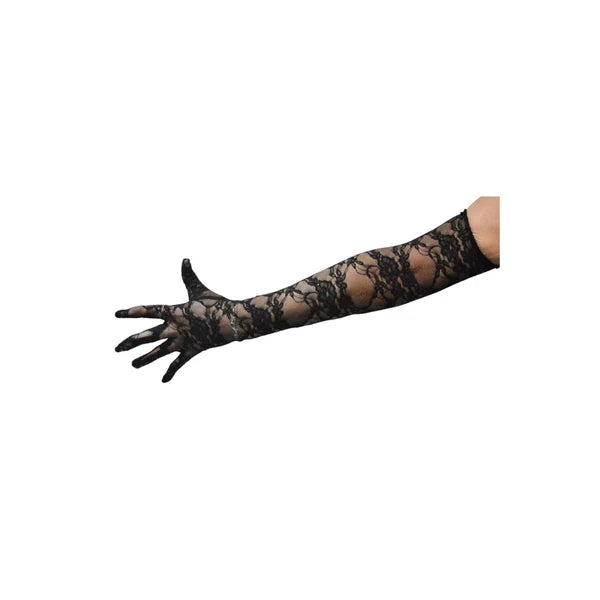 23" Lace Gloves - Black