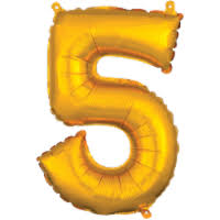 33" Yellow Gold Number - 5