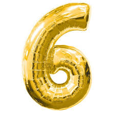 33" Yellow Gold Number - 6
