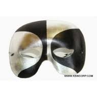 Silver & Black Split Masquerade Mask