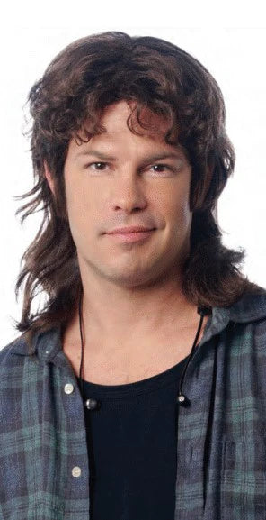 Hipster Mullet Wig - Brown
