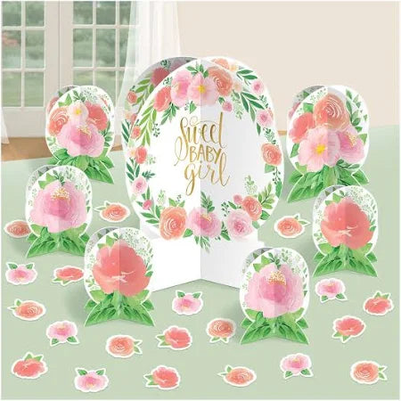 Floral Baby Shower - Table Decoration Kit 7pc