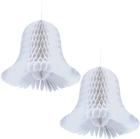 Hanging Decorations - Honeycomb bells 4ct