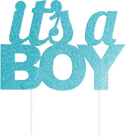 Glitter Cake Topper - It's a Boy