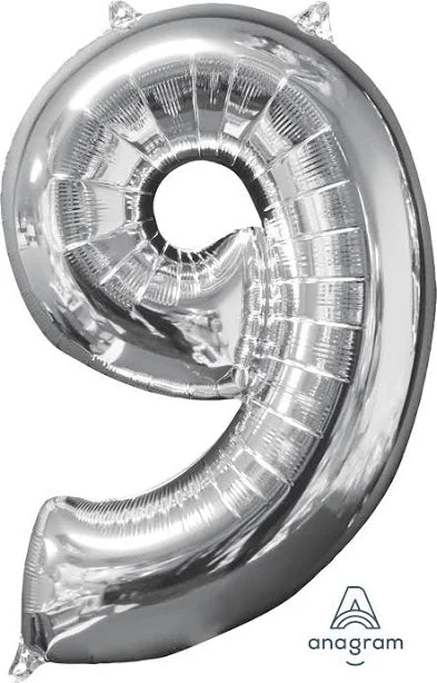 34" Silver Number - 9