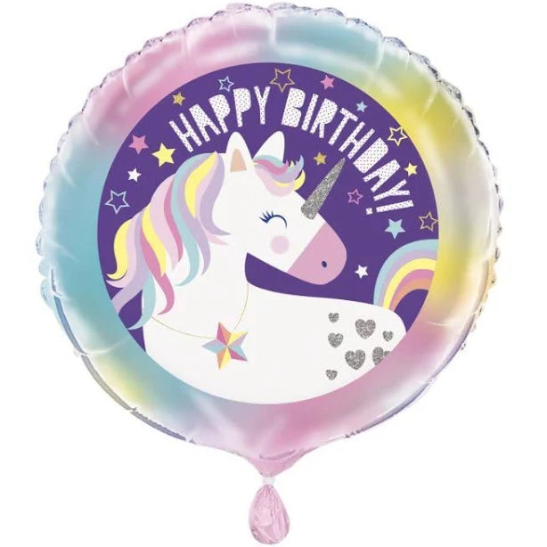 18" Mylar - Happy Birthday Unicorn