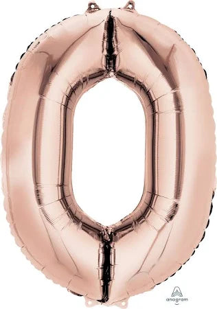 34" Rose Gold Number - 0