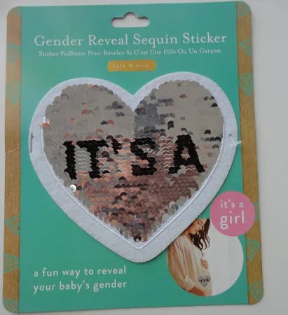 Gender Reveal Sequin Sticker - Boy