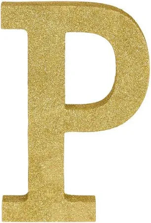 Gold Glitter Letter Decoration - P