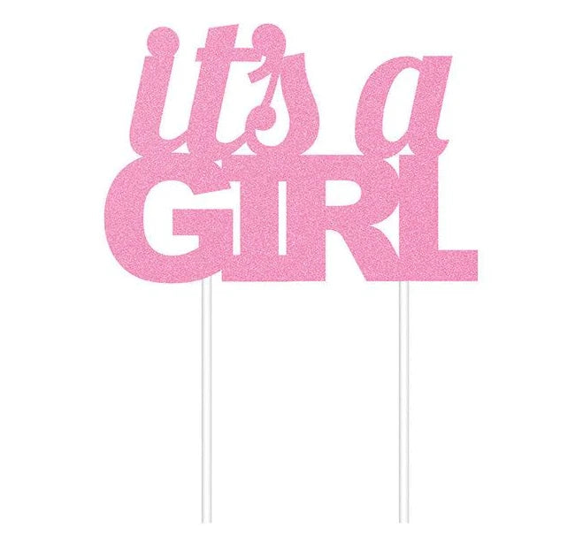 Glitter Cake Topper - It's a Girl