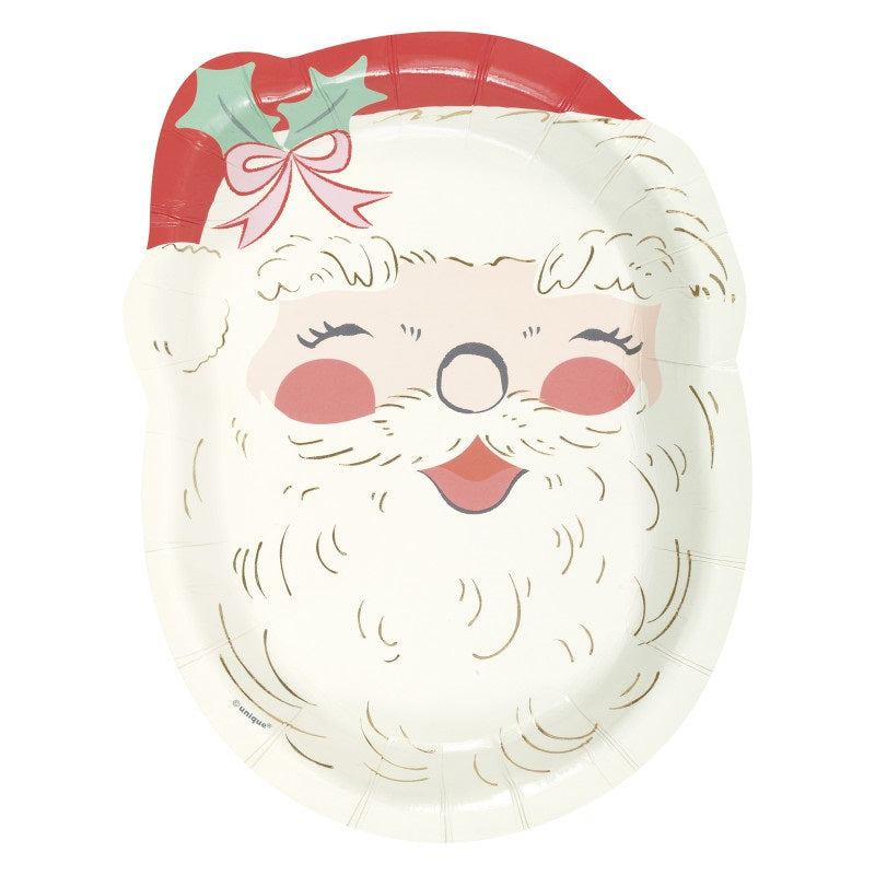 Vintage Santa- 8ct Plates