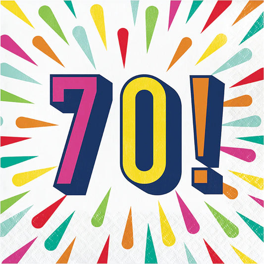 "70" Lunch Napkins 16ct - Birthday Burst