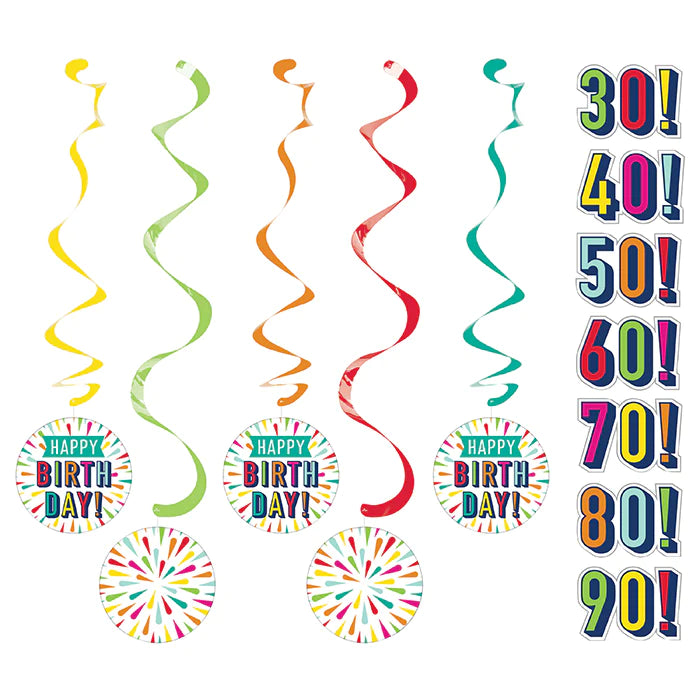 Dizzy Danglers Hanging Decorations - Birthday Burst