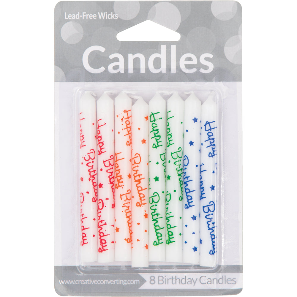 Candles - Happy Birthday 8ct