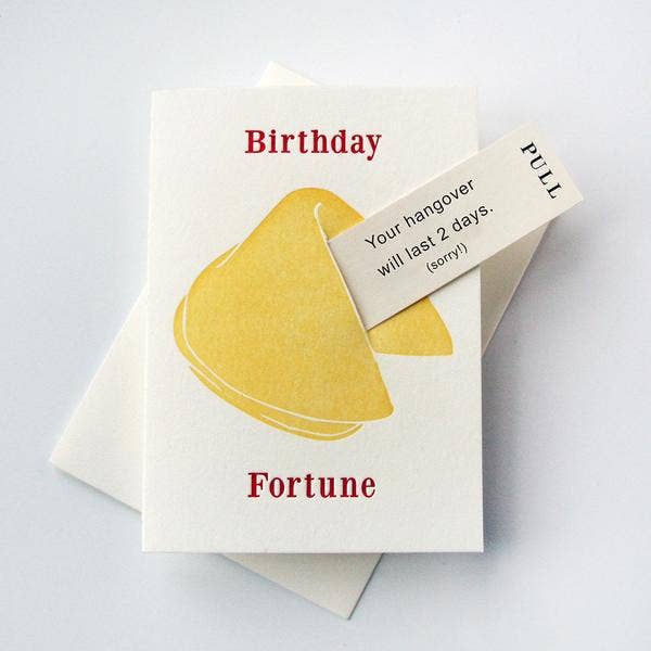 Greeting Card - Birthday Hangover | Fortune Cookie