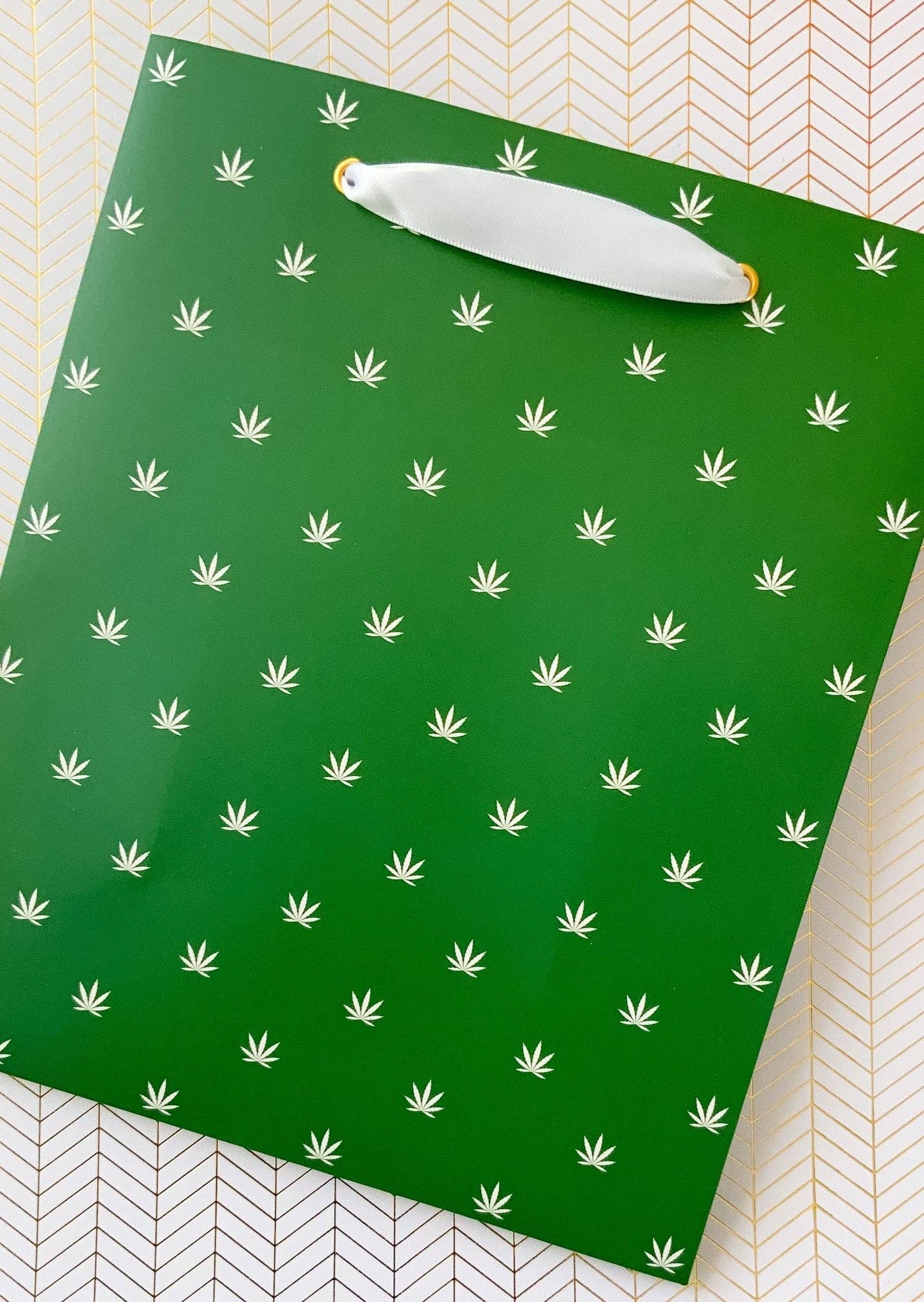 Gift Bag - Green/White