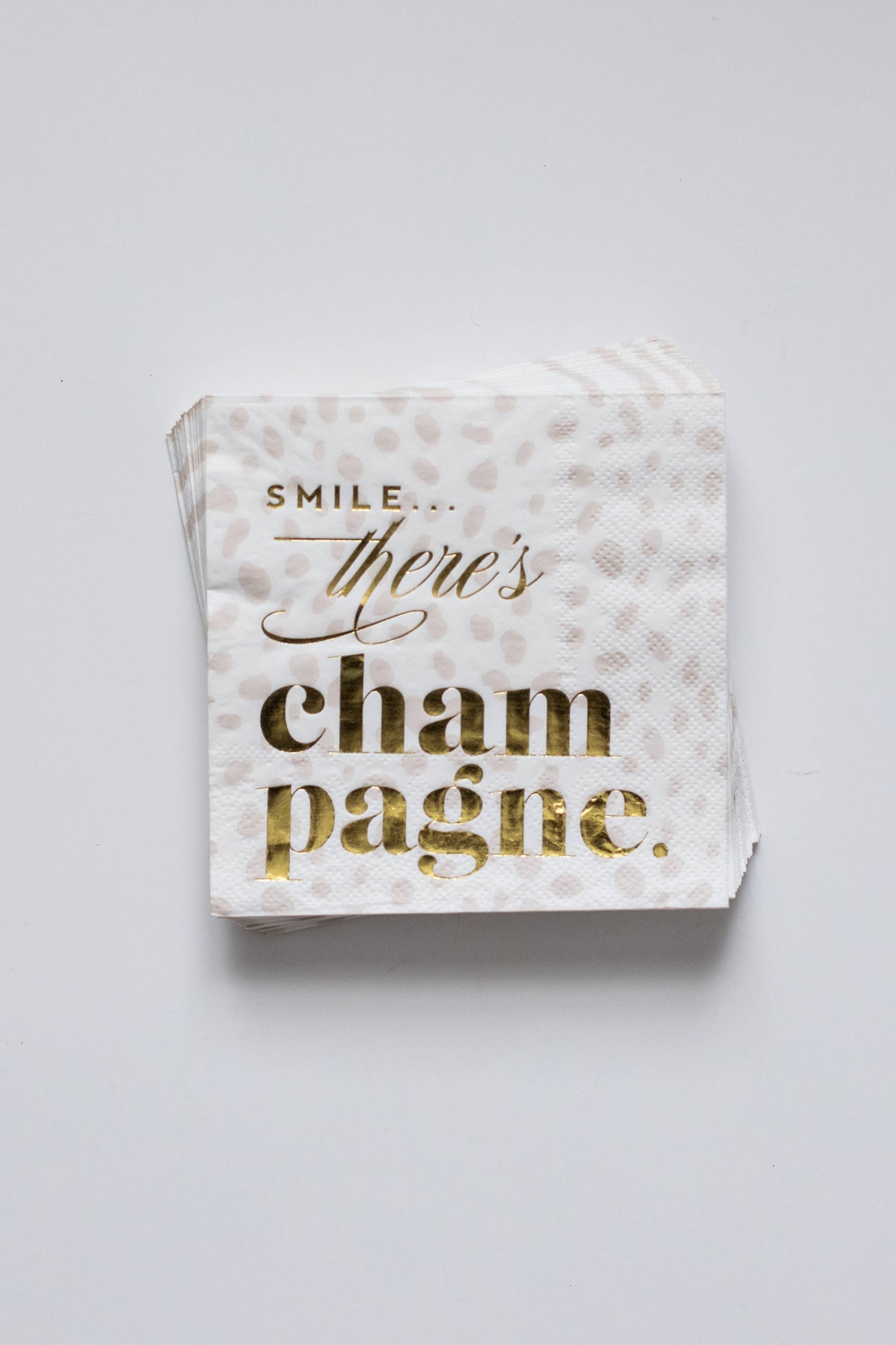 Beverage Napkins - Smile There's Champagne 20ct