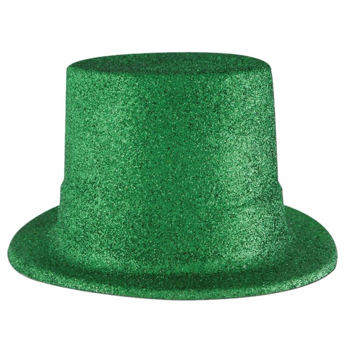 Green Glittered Top Hat