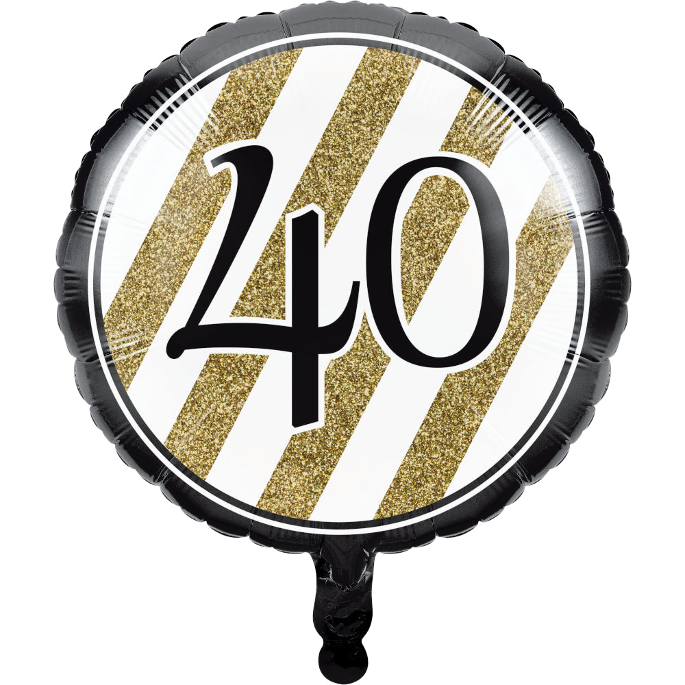 Birthday - 40: Black and Gold - 18"
