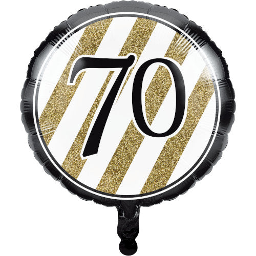 Birthday - 70: Black and Gold - 18"