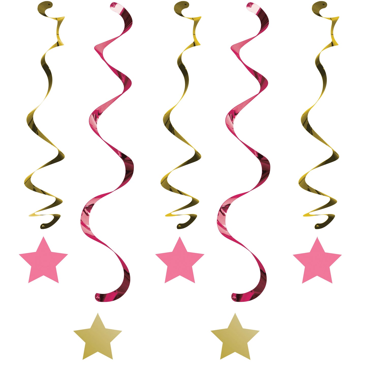 Hanging Decorations - One Little Star (Pink) 5ct