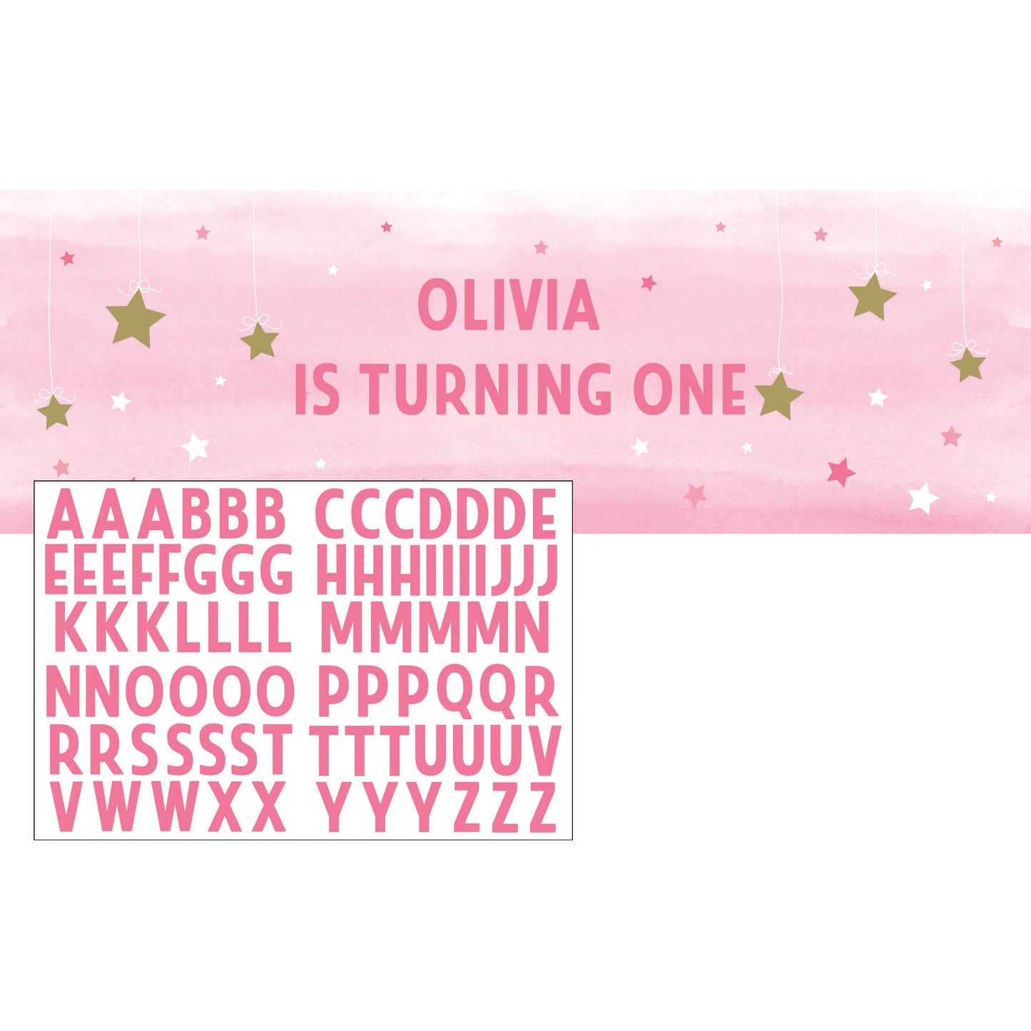 Banner - One Little Star (Pink)
