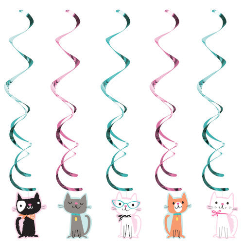 Hanging Decorations - Cat Party 5ct