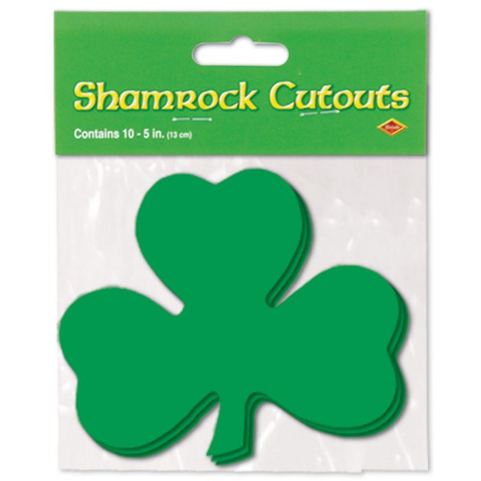 Printed Shamrock Cutouts 10ct