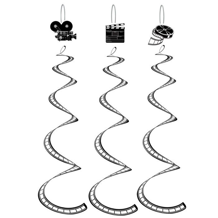 Hanging Decorations - Printed Film Strip 3ct