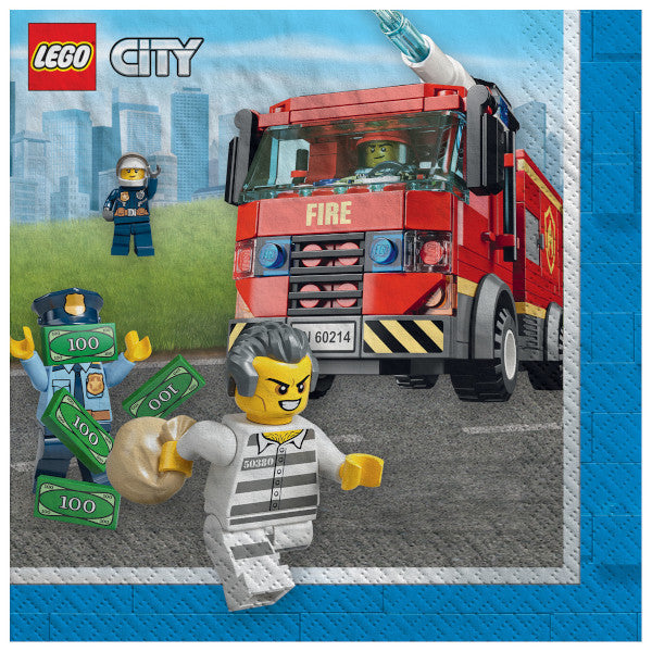 Beverage Napkins - Lego City 16ct