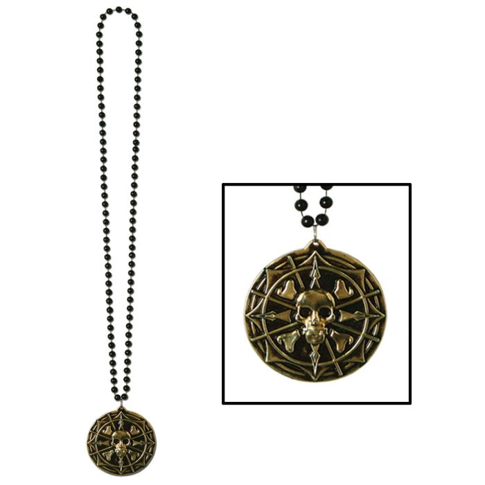 Beads With Pirate Coin Medallion