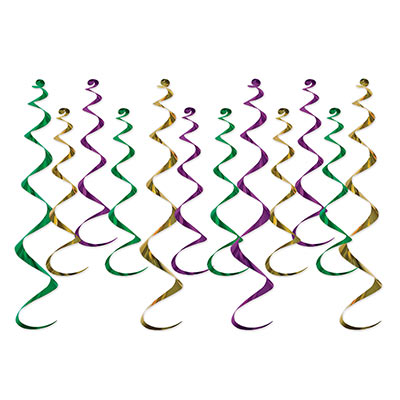 Metallic Whirls - Gold, Green, Purple 12ct