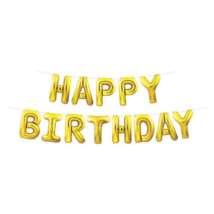 Banner - Happy Birthday Balloons Gold