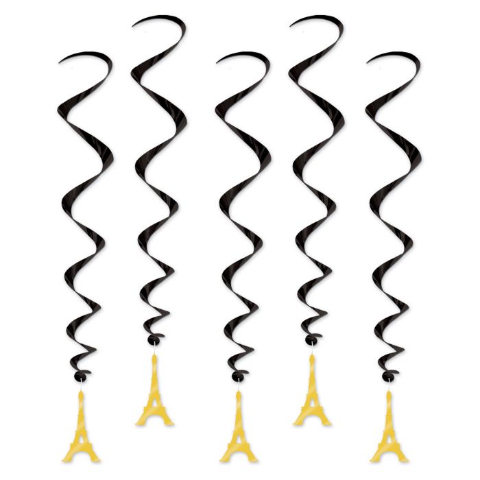 Hanging Decorations - Eiffel Tower 5ct