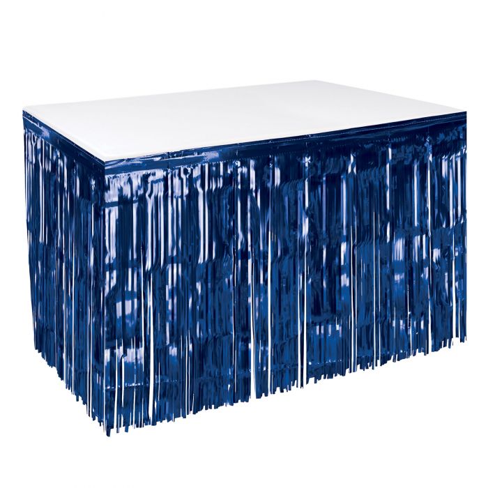 Metallic Table Skirting - Navy