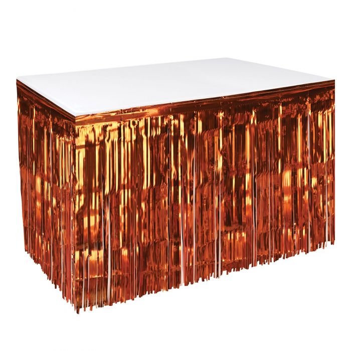 Metallic Table Skirting - Orange