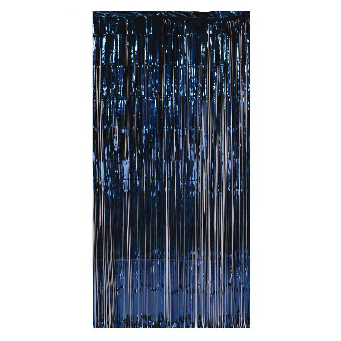 Blue and Peach birthday decoration items with fringe curtain