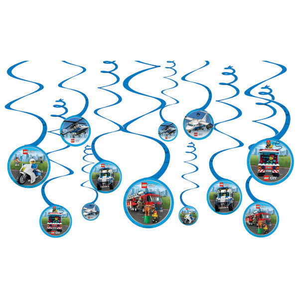 Hanging Decorations - Lego City 12ct