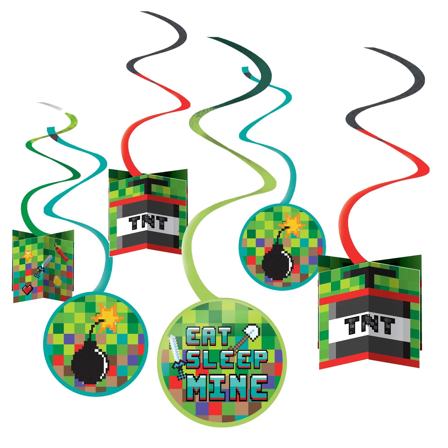 Hanging Decorations - Pixel Party 12ct