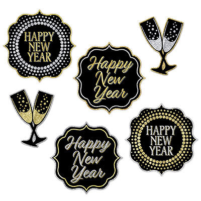 Happy New Year Cutouts 6ct