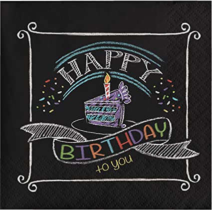 Beverage Napkins - Chalk Birthday 16ct