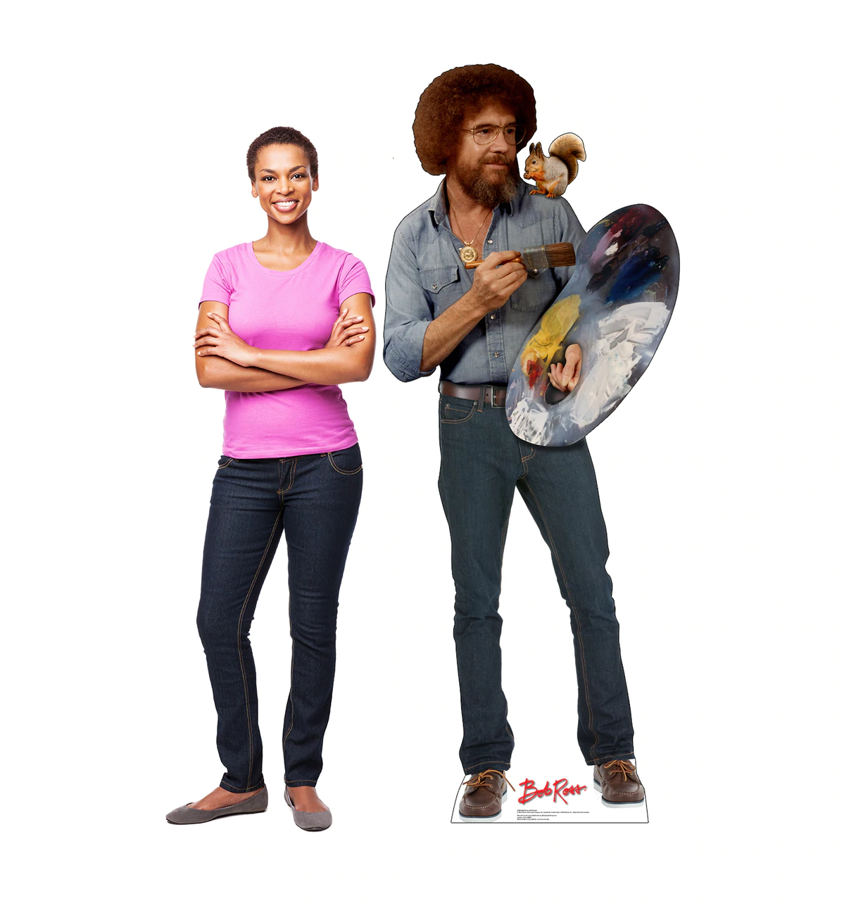 Cardboard Cutout - Bob Ross and Friend