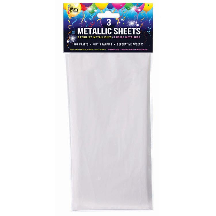 Metallic Sheets - White 3ct