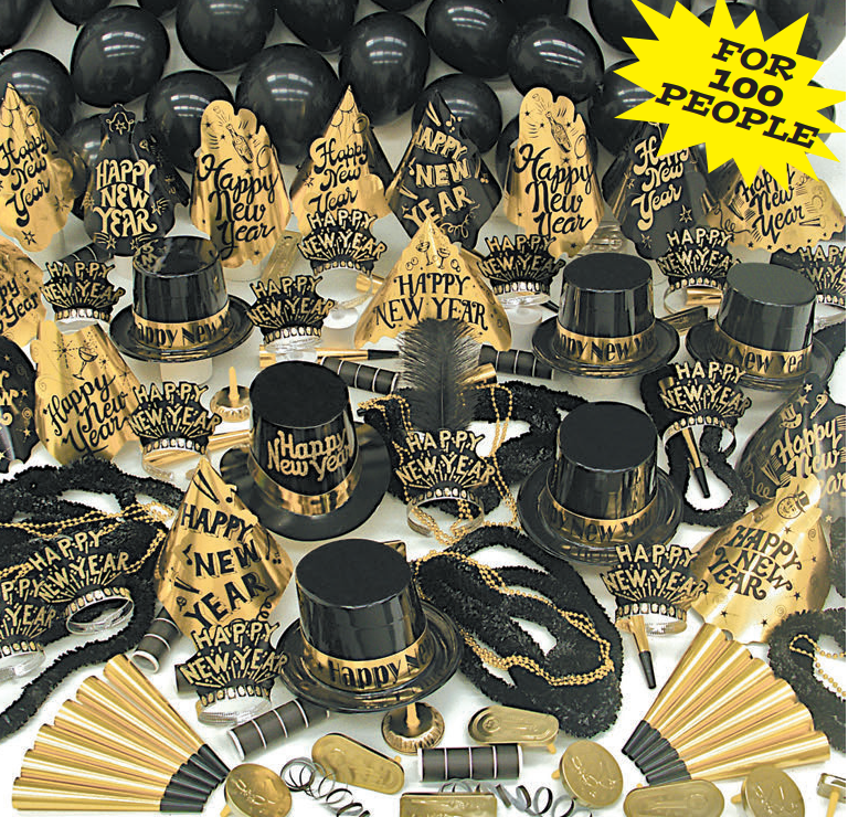 New Year's Party Kit - Gold Sensation (For 100 People)