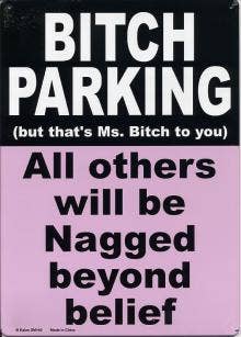Metal Sign - Bitch Parking