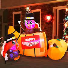 6' Inflatable Turkeys on Cornucupia