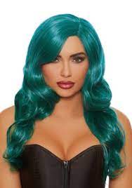 Long Wavy Green Wig